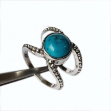 Majestic Turquoise Boho silver ring